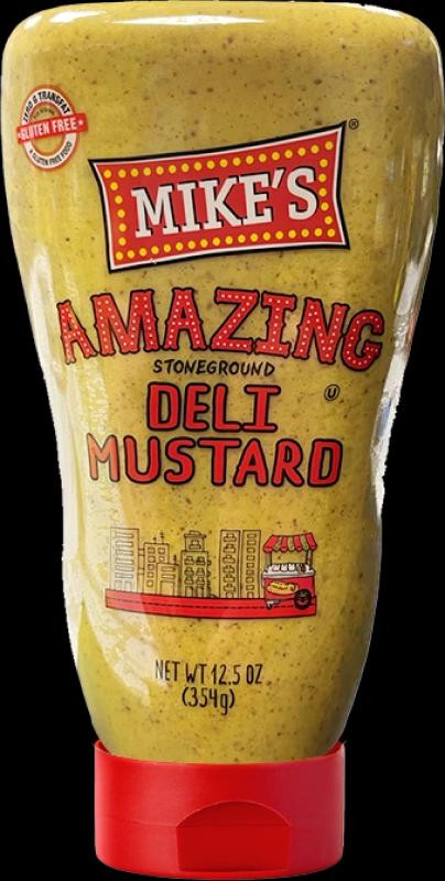 An image of Mike's Amazing 12.5oz deli mustard squeeze bottle.