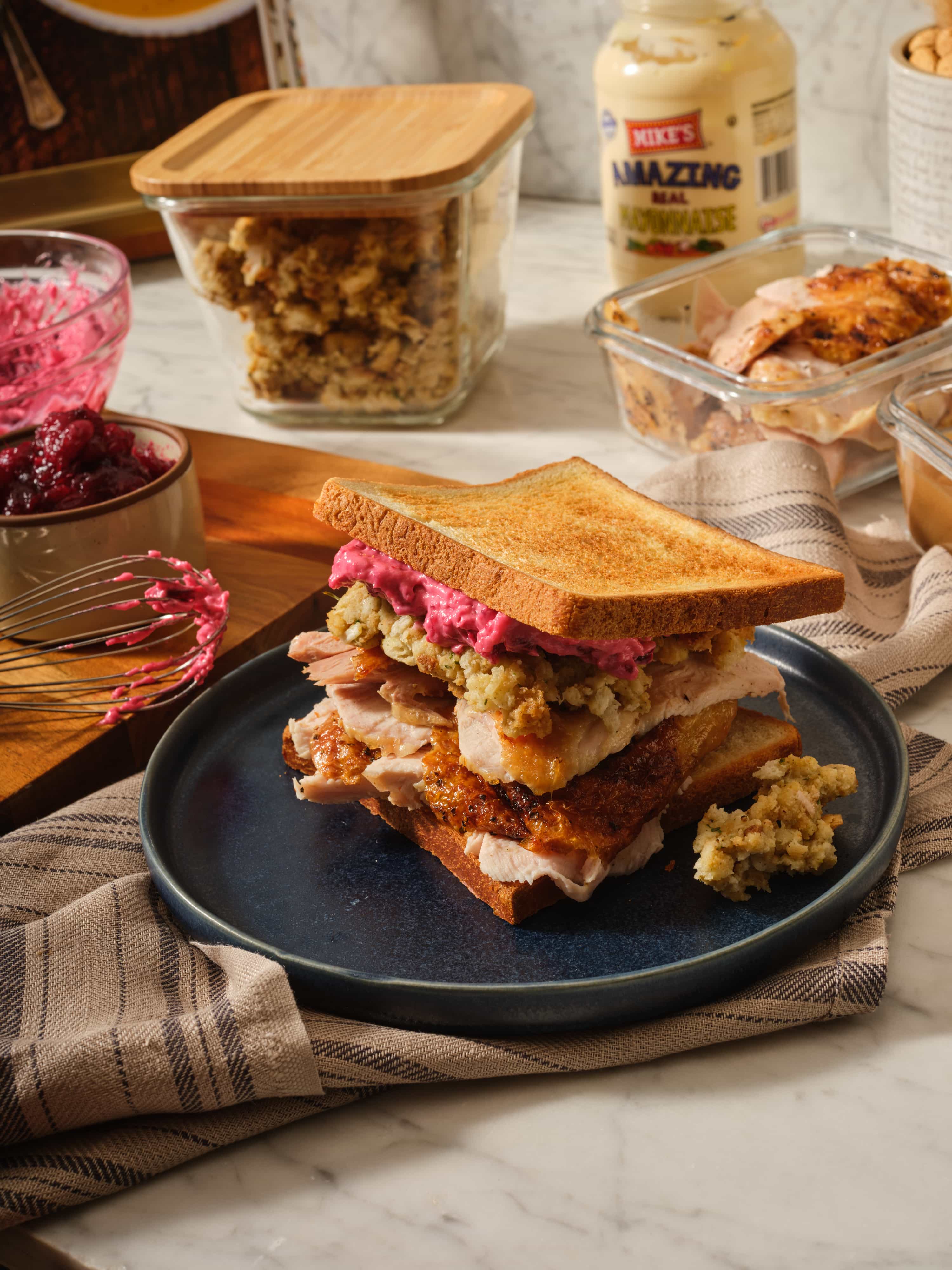 Thanksgiving Leftover Turkey Sandwhich